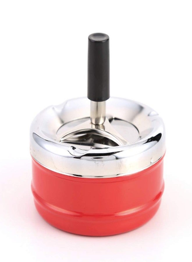 منفضة سجائر دائرية دوارة من تينسيري، للاستخدام الداخلي أو الخارجي، مناسبة للمنزل والمكتب، لون أحمر